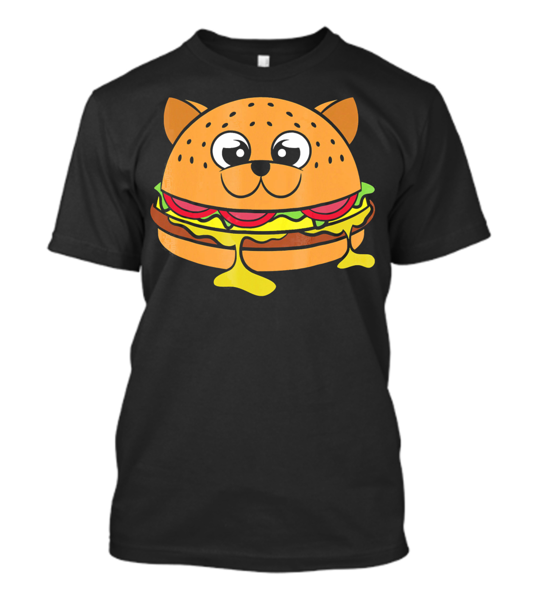 Funny Cheeseburger Cat Kitten Fastfood Burger T-Shirt