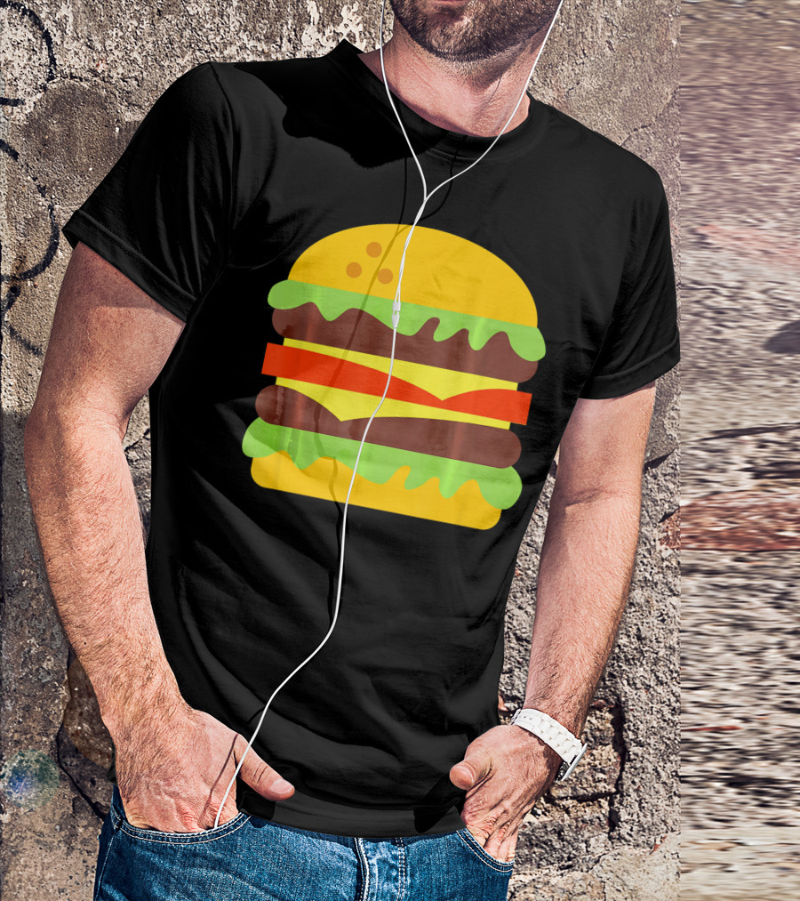 Cheeseburger Icon Hamburger With Cheese Classic Stack T-Shirt