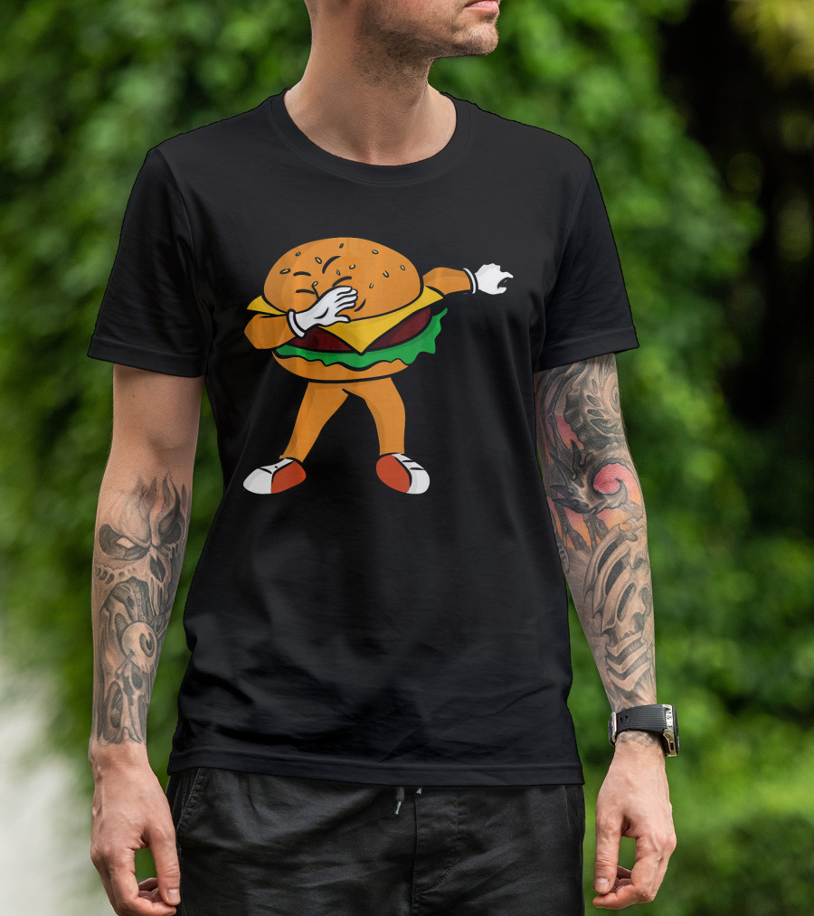 Dabbing Cheeseburger Character Dance T-Shirt
