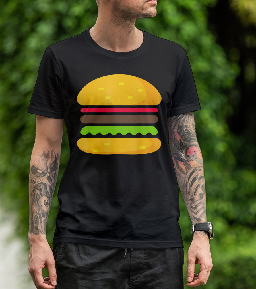 Minimalist Hamburger Layers Striped T-Shirt