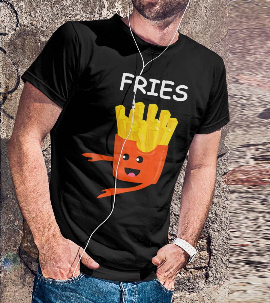 Funny Burger FRIES Matching Couples Vale Playful Cartoon T-Shirt
