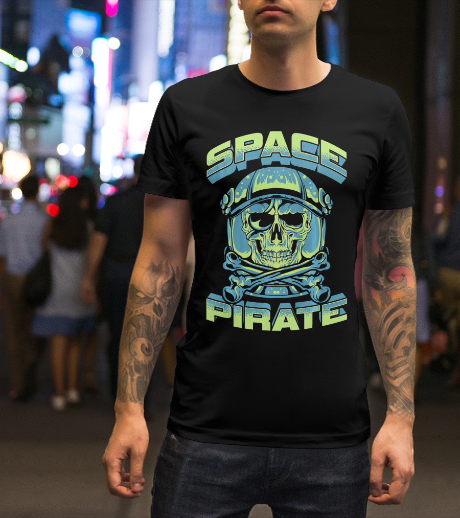 Space Pirate Astronaut Skull T-Shirt