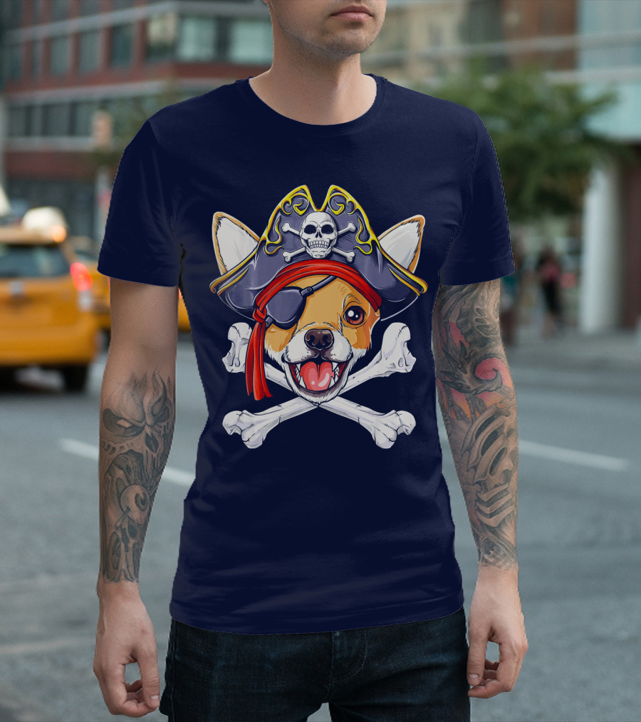 Buccaneer Chihuahua With Skull And Crossbones Bandana T-Shirt