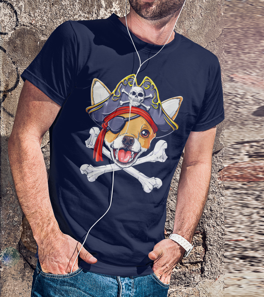 Buccaneer Chihuahua With Skull And Crossbones Bandana T-Shirt