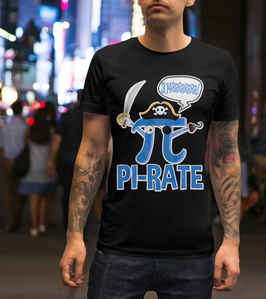 Pi-Rate 3.14rrrrr Pirate Happy Pi Day Math T-Shirt