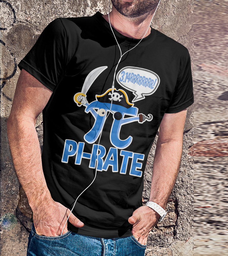Pi-Rate 3.14rrrrr Pirate Happy Pi Day Math T-Shirt