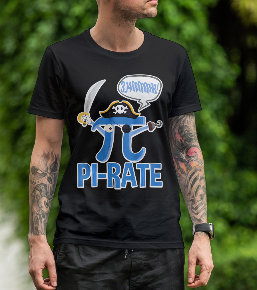 Pi-Rate 3.14rrrrr Pirate Happy Pi Day Math T-Shirt