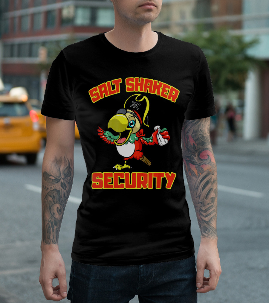 Salt Shaker Security Pirate Macaw T-Shirt