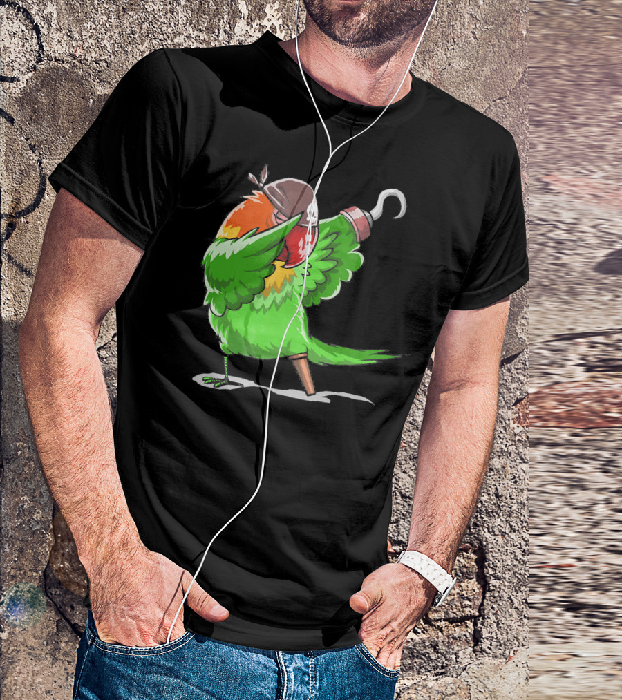 Gasparilla Pirate Parrot Dabbing With Peg Leg And Hook T-Shirt
