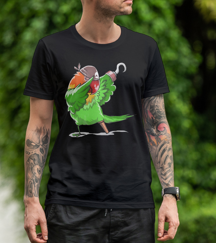 Gasparilla Pirate Parrot Dabbing With Peg Leg And Hook T-Shirt
