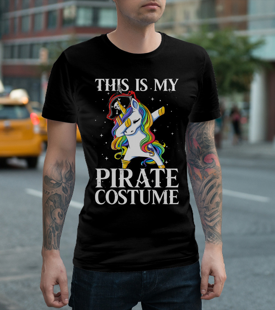 This Is My Pirate Costume Dabbing Unicorn Pirate T-Shirt