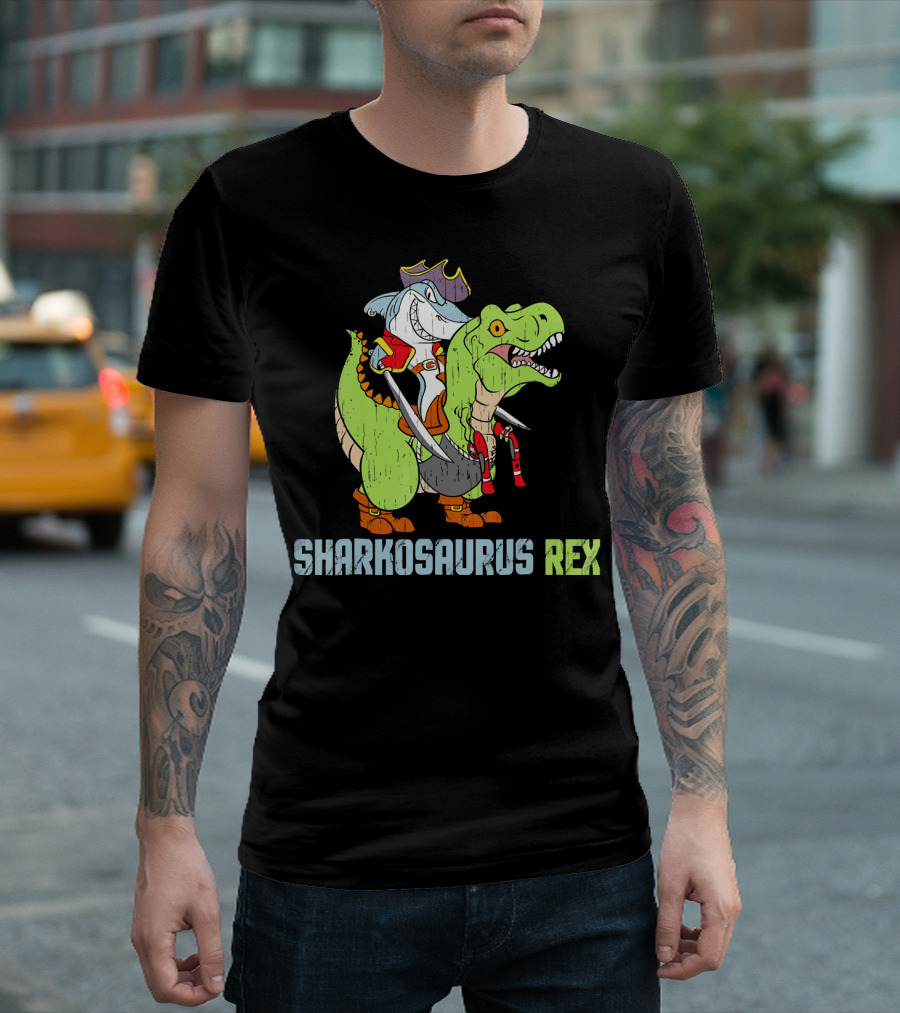 SHARKOSAURUS REX Shark and Dinos Pirate Adventure T-Shirt