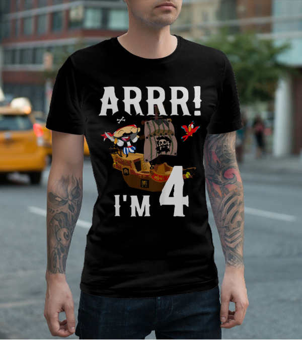 ARRR I'm 4 Pirate Birthday Kids T-Shirt