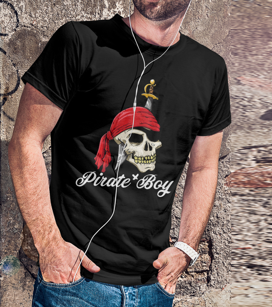 Pirate Boy Funny Jolly Roger Skull And Crossbone T-Shirt