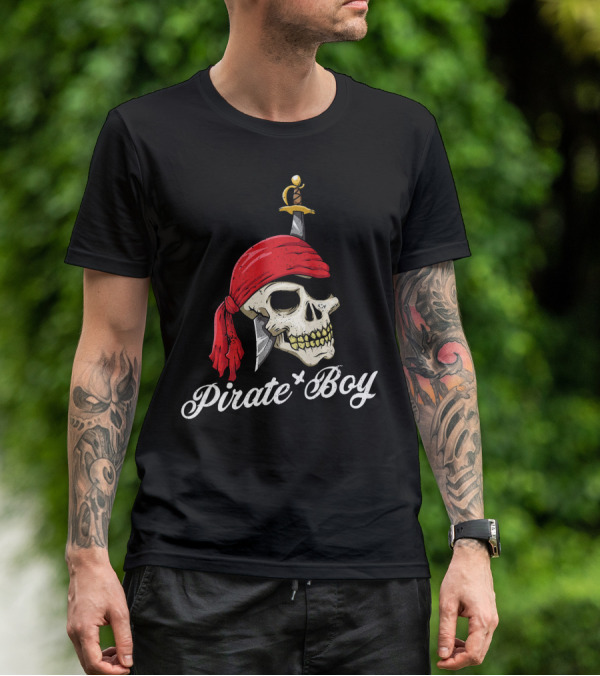 Pirate Boy Funny Jolly Roger Skull And Crossbone T-Shirt