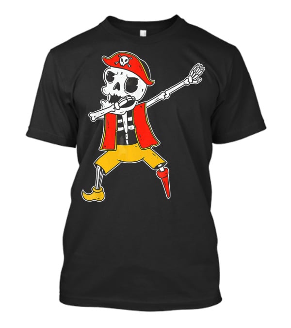 Dabbing Skeleton Pirate Skull And Crossbones Hat T-Shirt