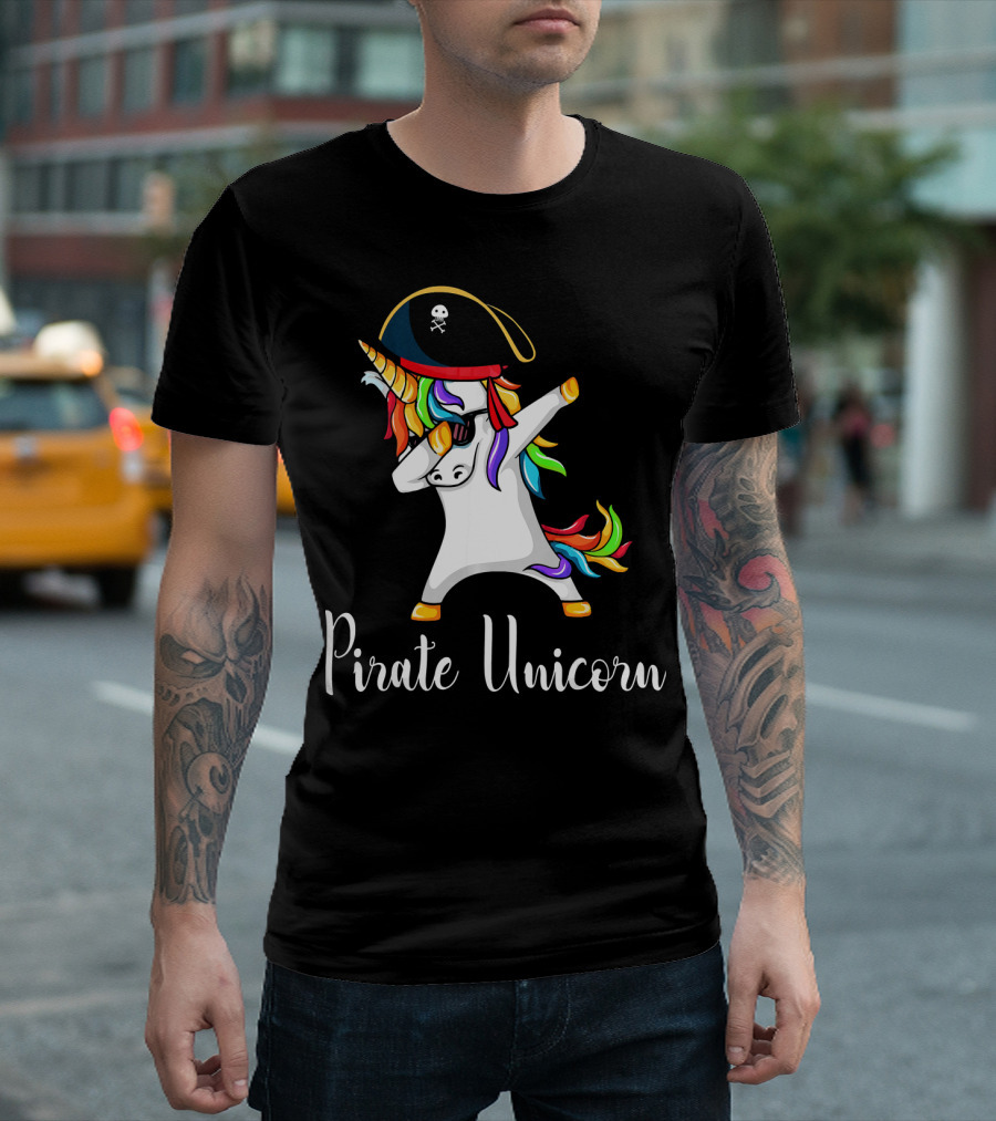 Pirate Unicorn Dabbing Funny Pirat T-Shirt