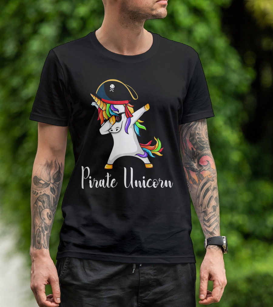 Pirate Unicorn Dabbing Funny Pirat T-Shirt