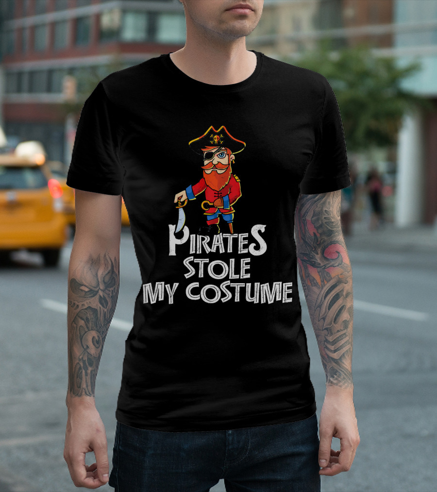 Pirates Stole My Costume Pirate With Red Beard T-Shirt