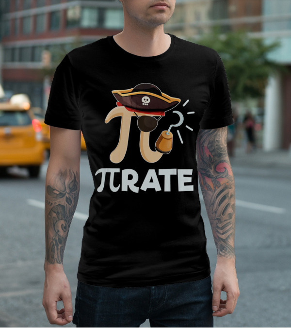 Pi Pirate Pi Day Math Pun Pirate Hat Hook T-Shirt