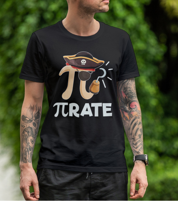 Pi Pirate Pi Day Math Pun Pirate Hat Hook T-Shirt
