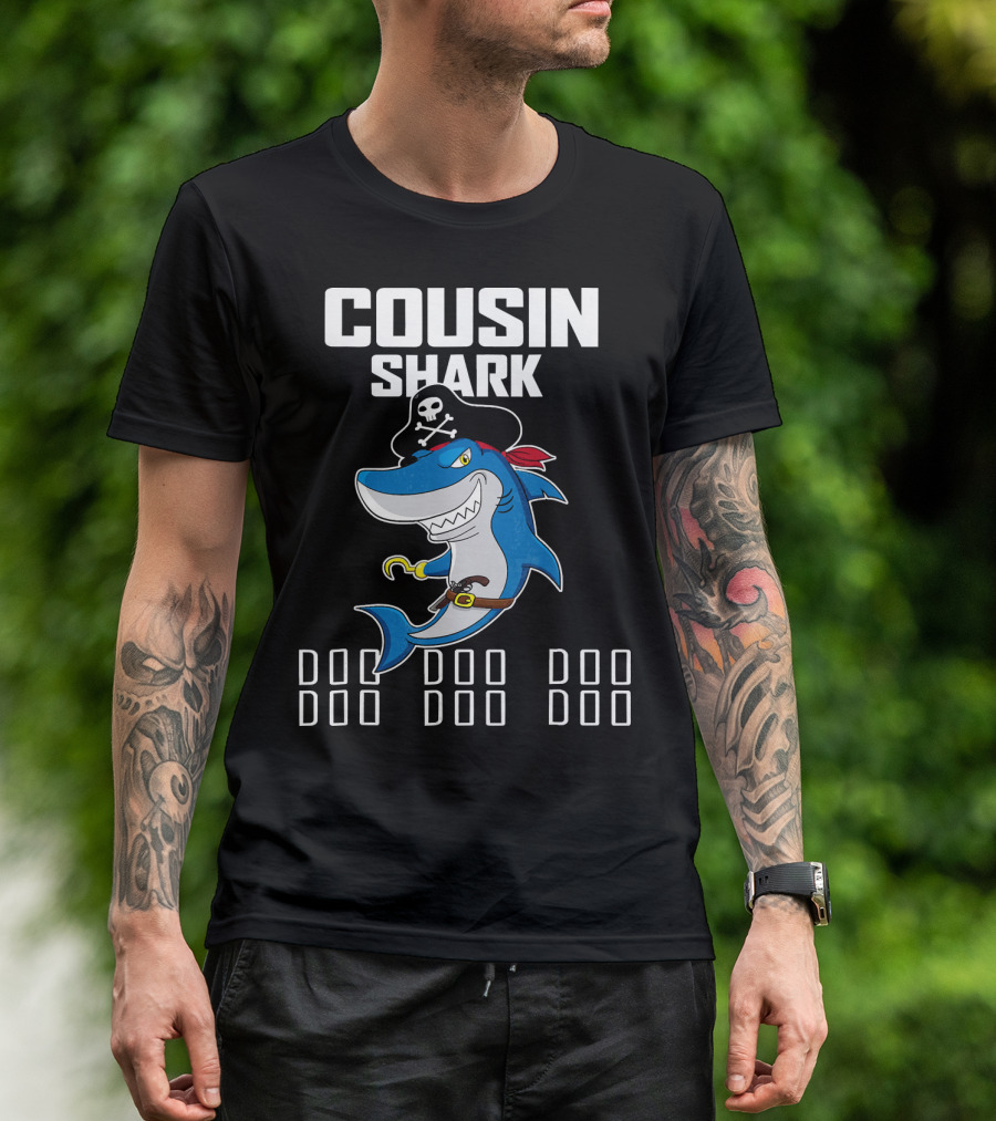 Cousin Shark Doo Doo Doo Funny Pirate T-Shirt