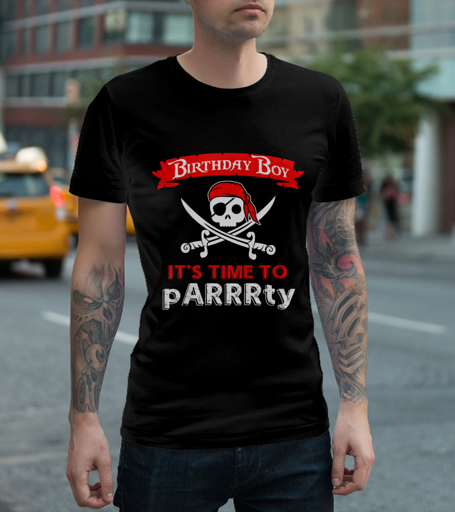 Birthday Boy Pirate It's Time to pARRRty T-Shirt
