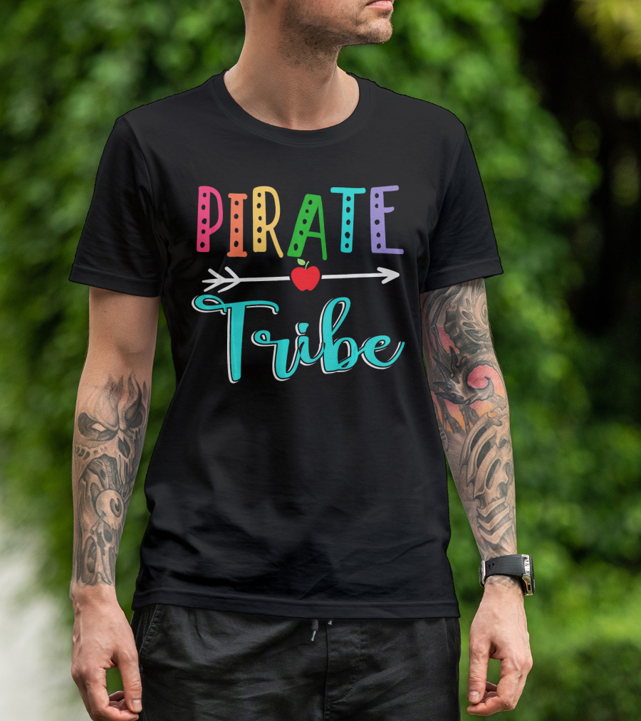Pirate Tribe Apple Arrow With Colorful Letters T-Shirt