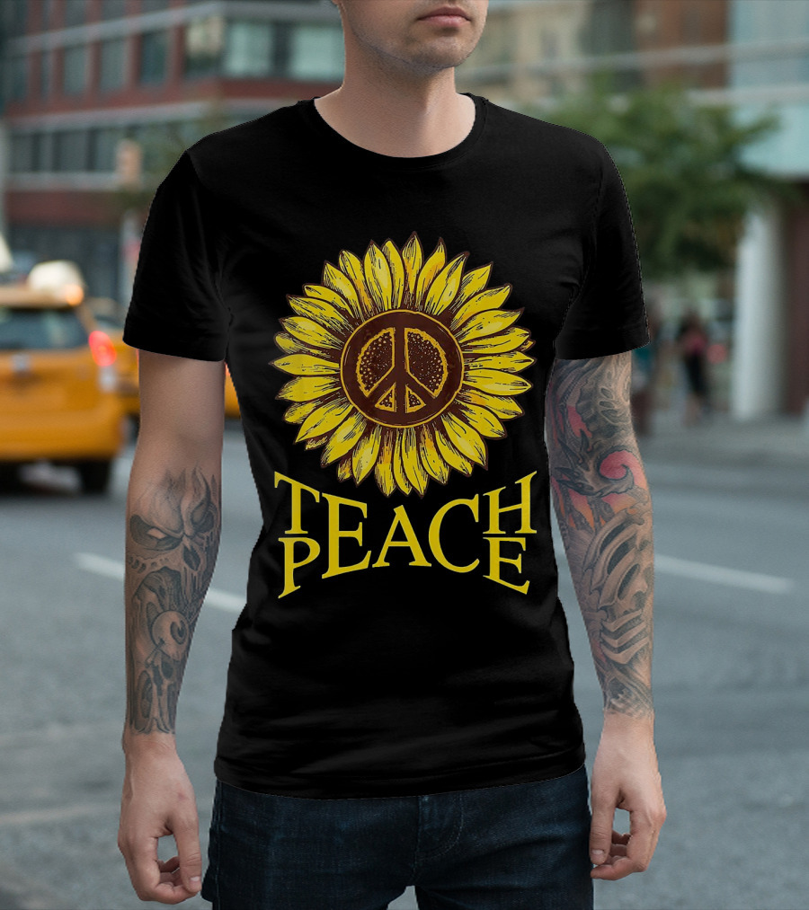 Teach Peace Sunflower Peace T-Shirt