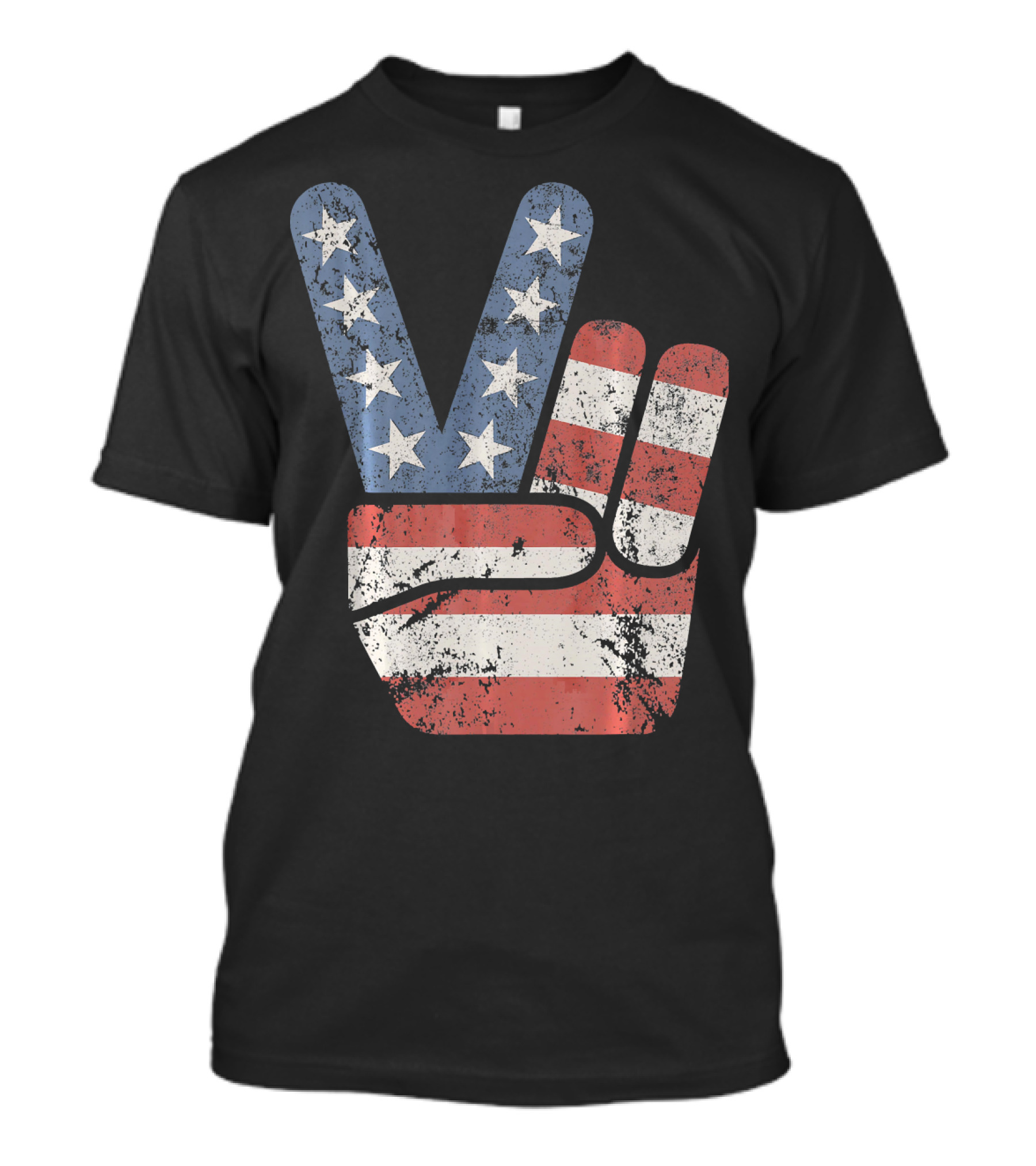 Vintage USA American Flag Peace Sign T-Shirt