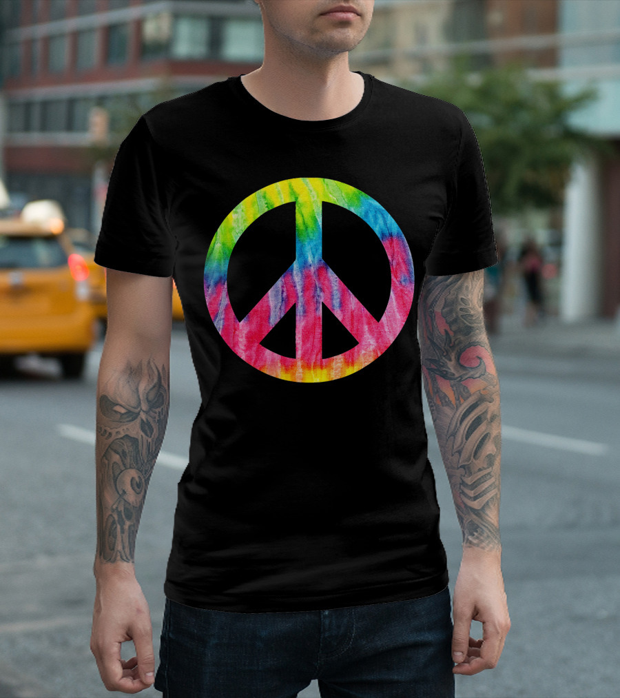 Tie Dye Peace Sign Hippie 60s 70s Halloween Costume T-Shirt