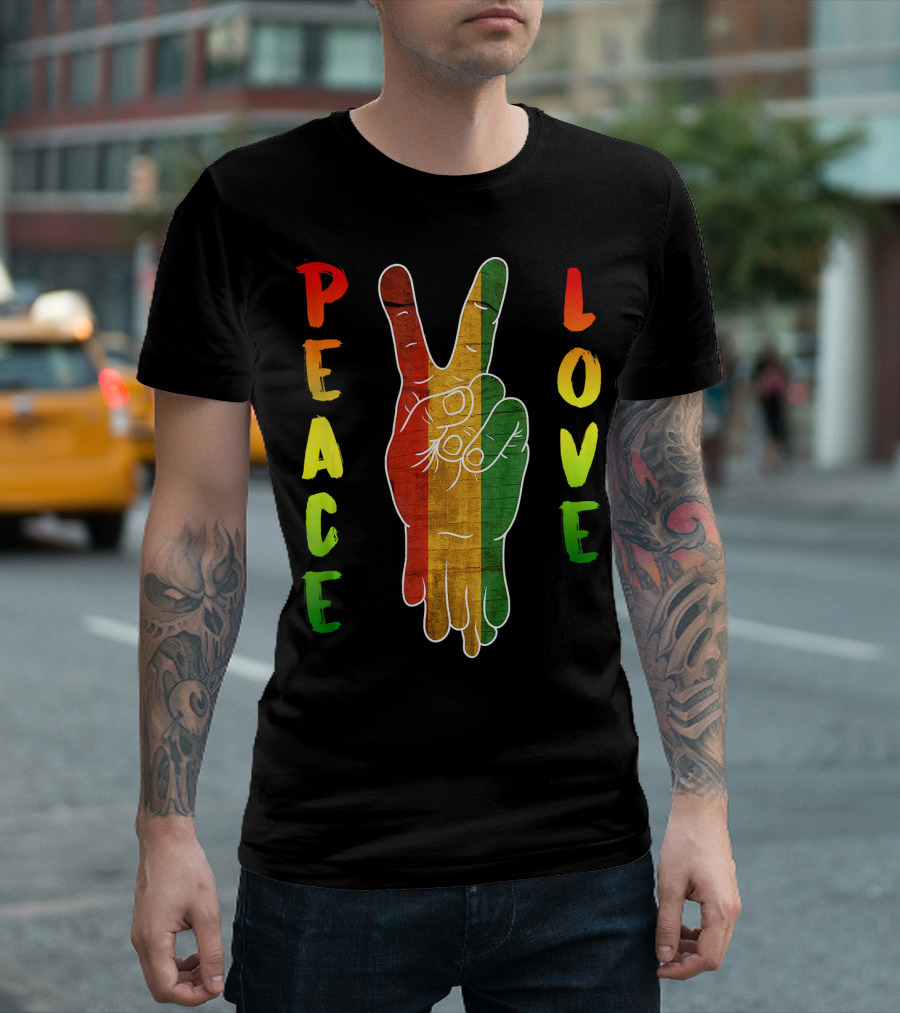 Peace Love Jamaica Reggae Music Rasta Pride T-Shirt