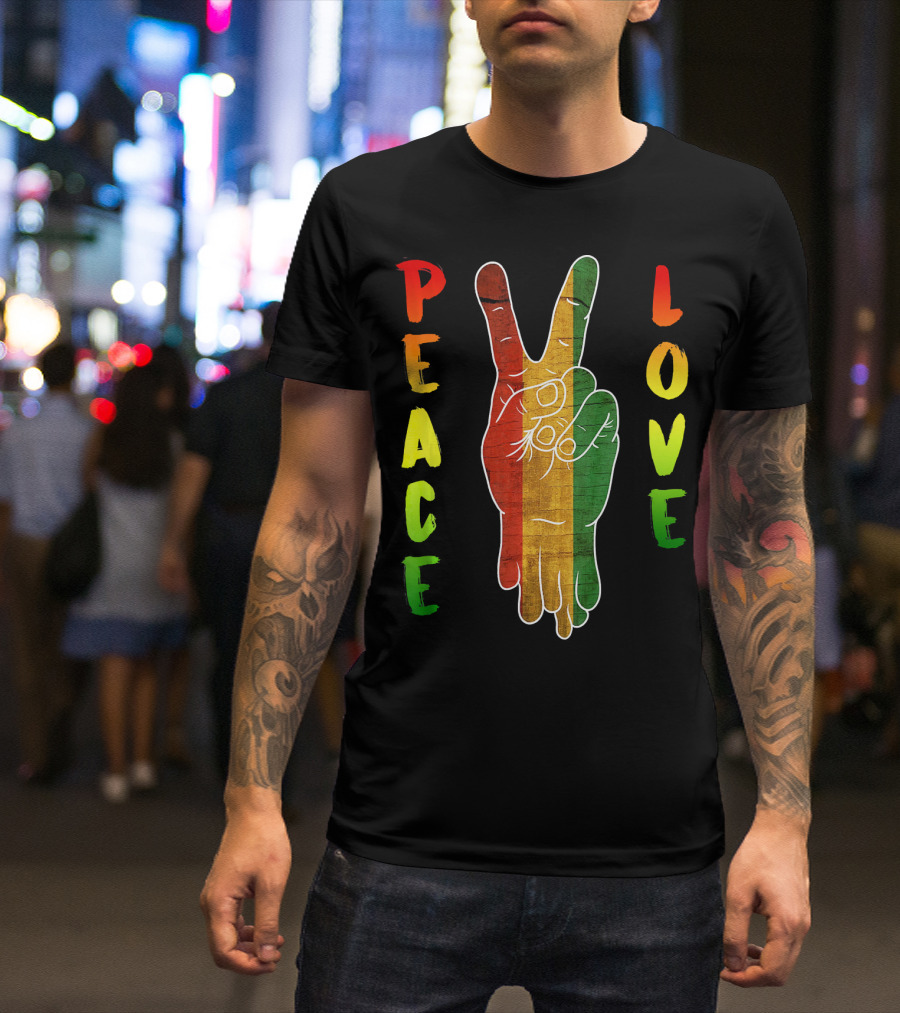 Peace Love Jamaica Reggae Music Rasta Pride T-Shirt