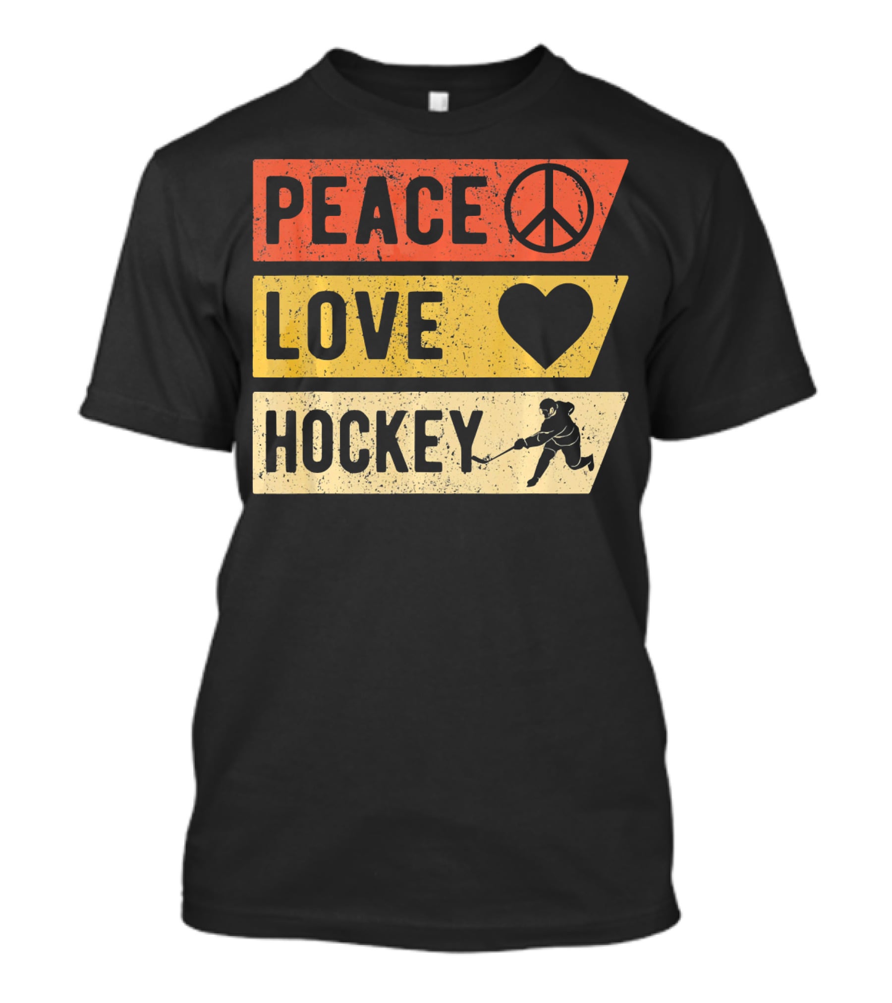 Peace Love Hockey Vintage Sports Lover T-Shirt