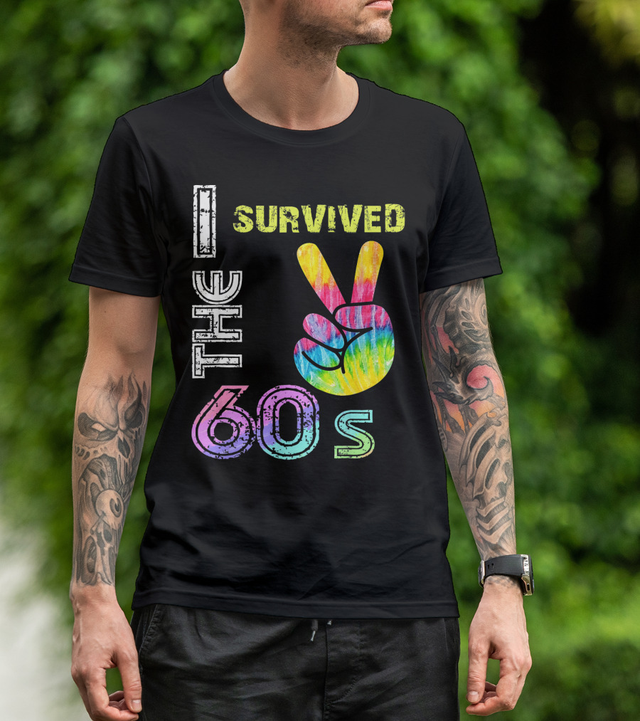 I Survived The 60s Tie-Dye Peace Sign T-Shirt