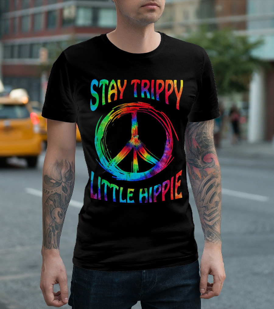 Stay Trippy Little Hippie Vintage Retro Peace T-Shirt