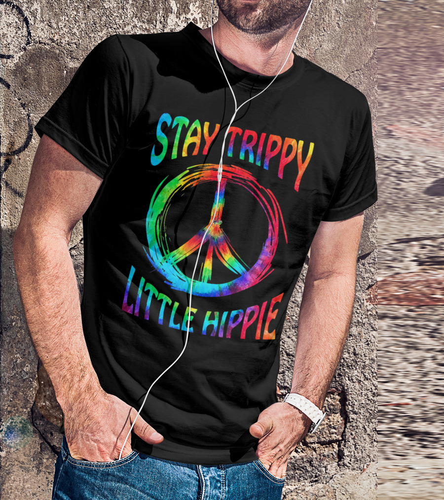 Stay Trippy Little Hippie Vintage Retro Peace T-Shirt