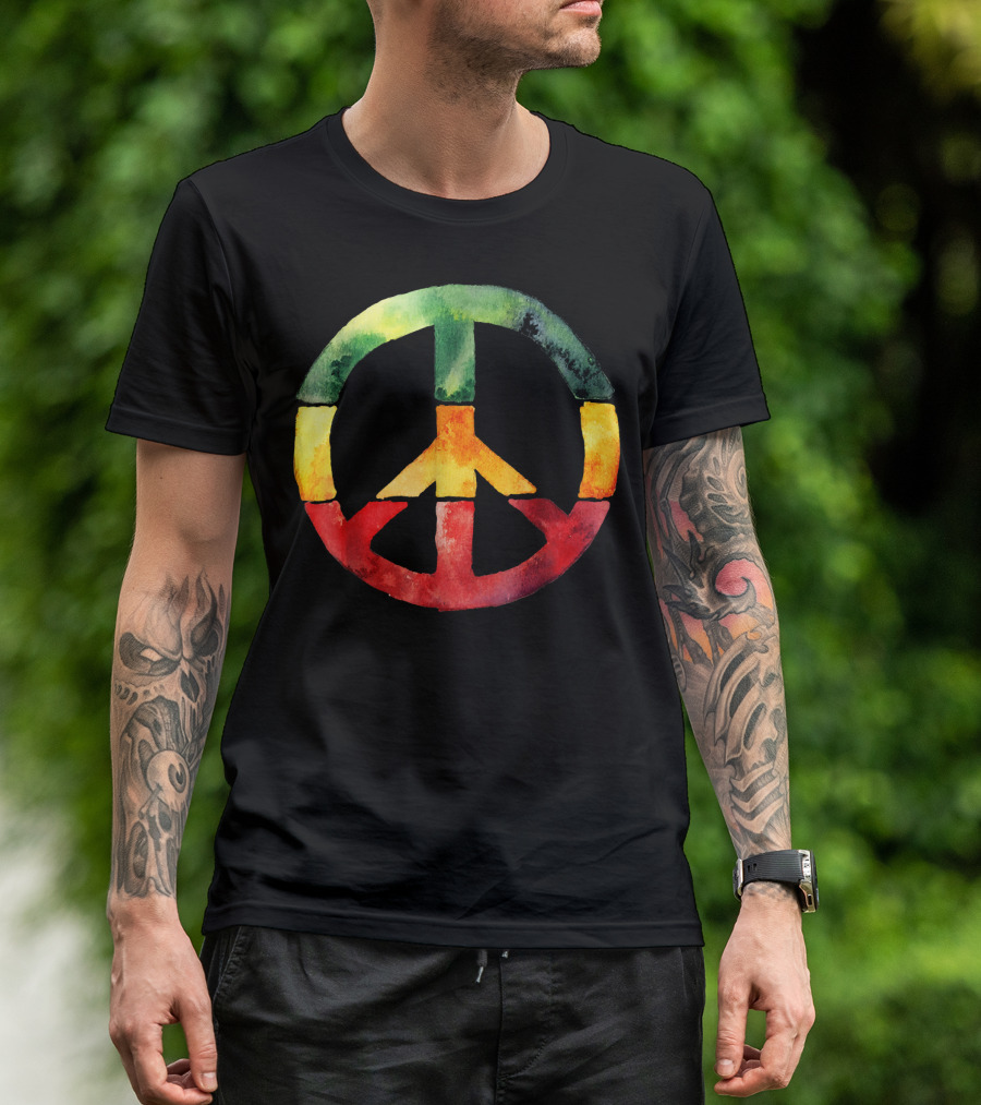 Peace Sign Rasta Reggae Roots One Love T-Shirt