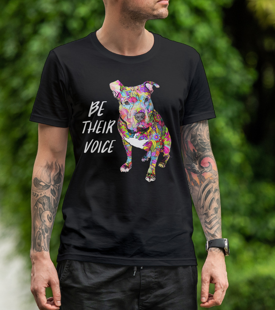 Be Their Voice Pitbull Hippie Peace Love T-Shirt