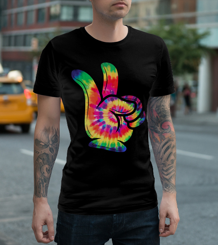 Peace Sign Tie-Dye Hippies Love 60s 70s Colorful T-Shirt
