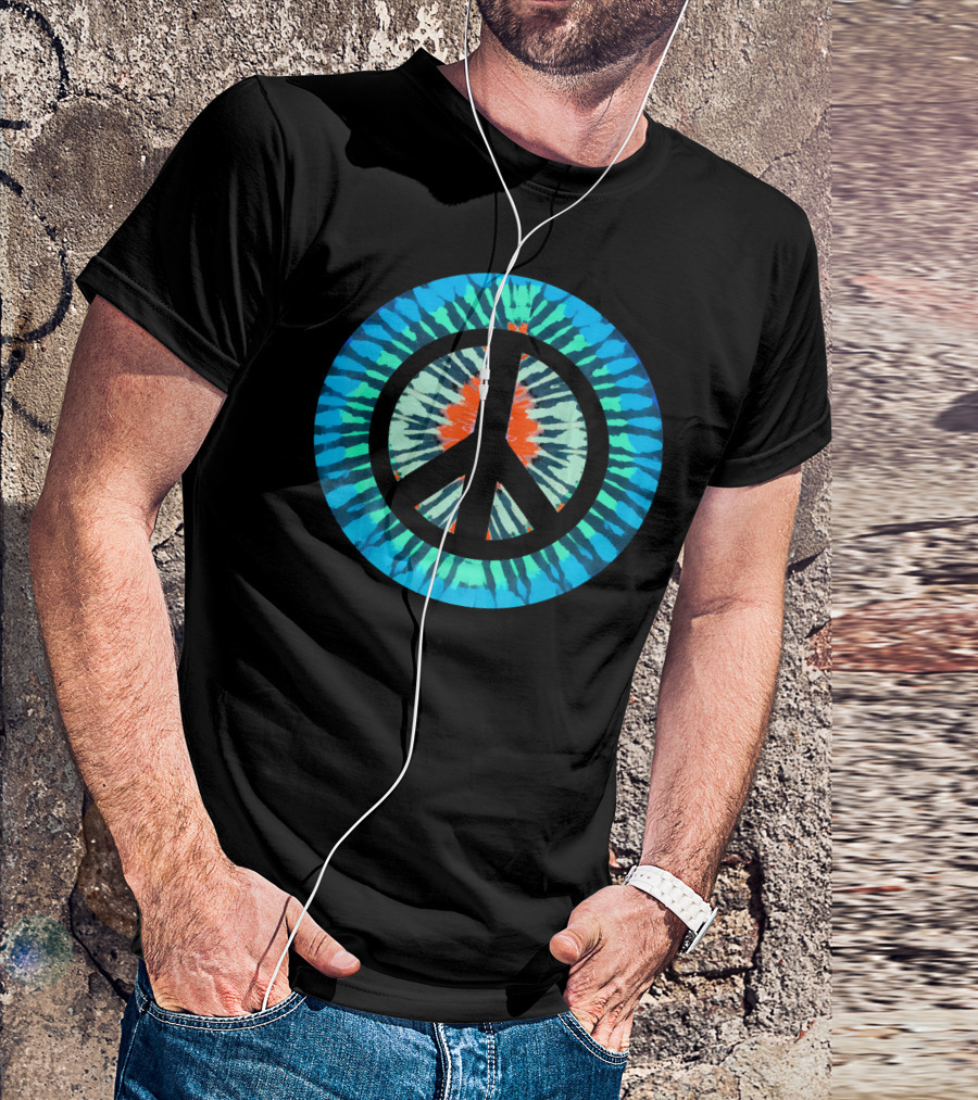 Tie Dye Peace Sign Colorful Retro Psychedelic 60s T-Shirt