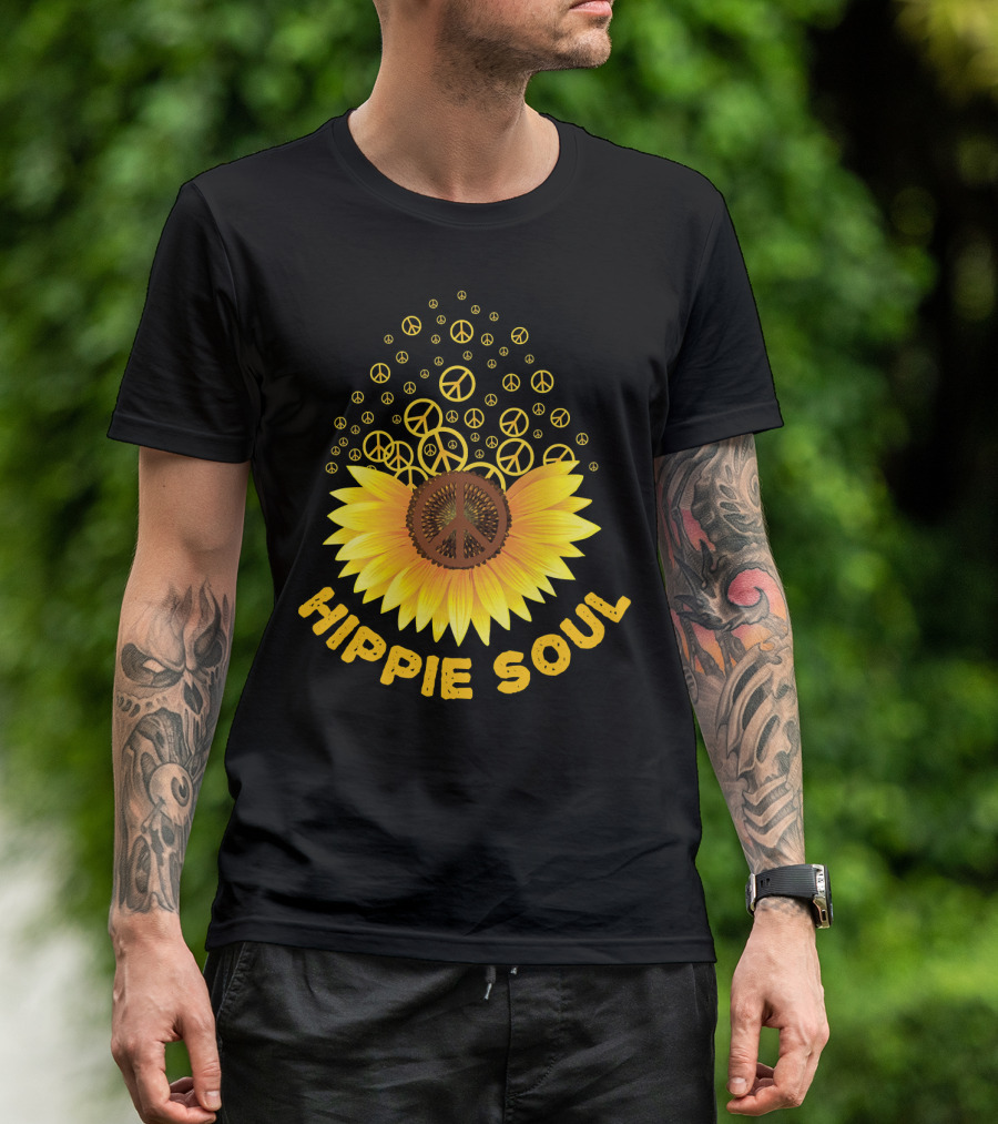 Hippie Soul Sunflower Peace Signs T-Shirt