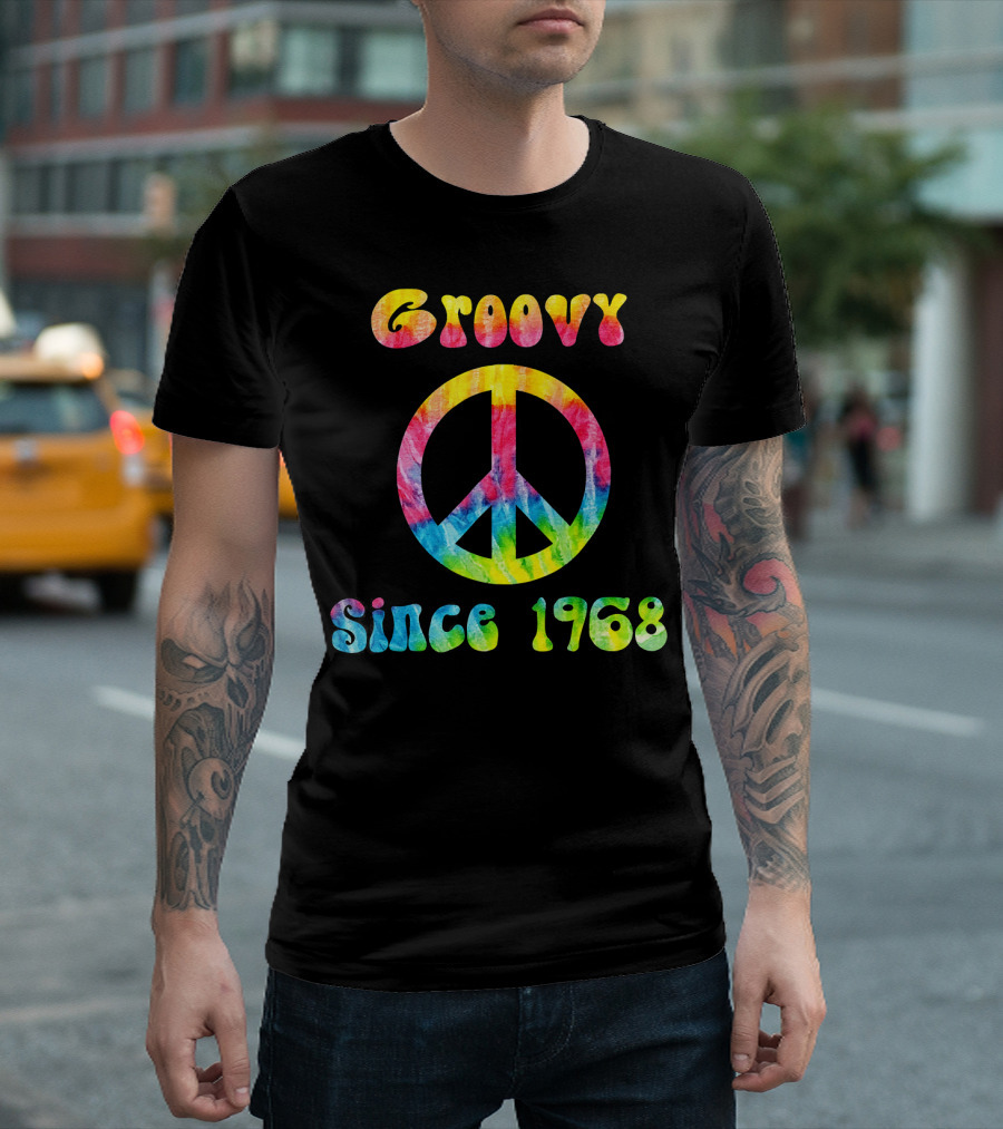 Groovy Peace Sign Tie-Dye Vibes Since 1968 T-Shirt