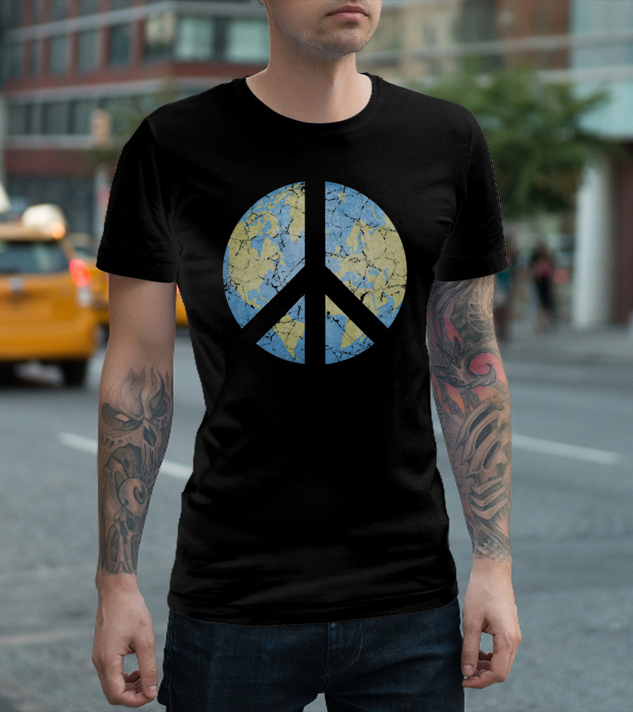 Vintage Earth Peace Symbol World Peace T-Shirt
