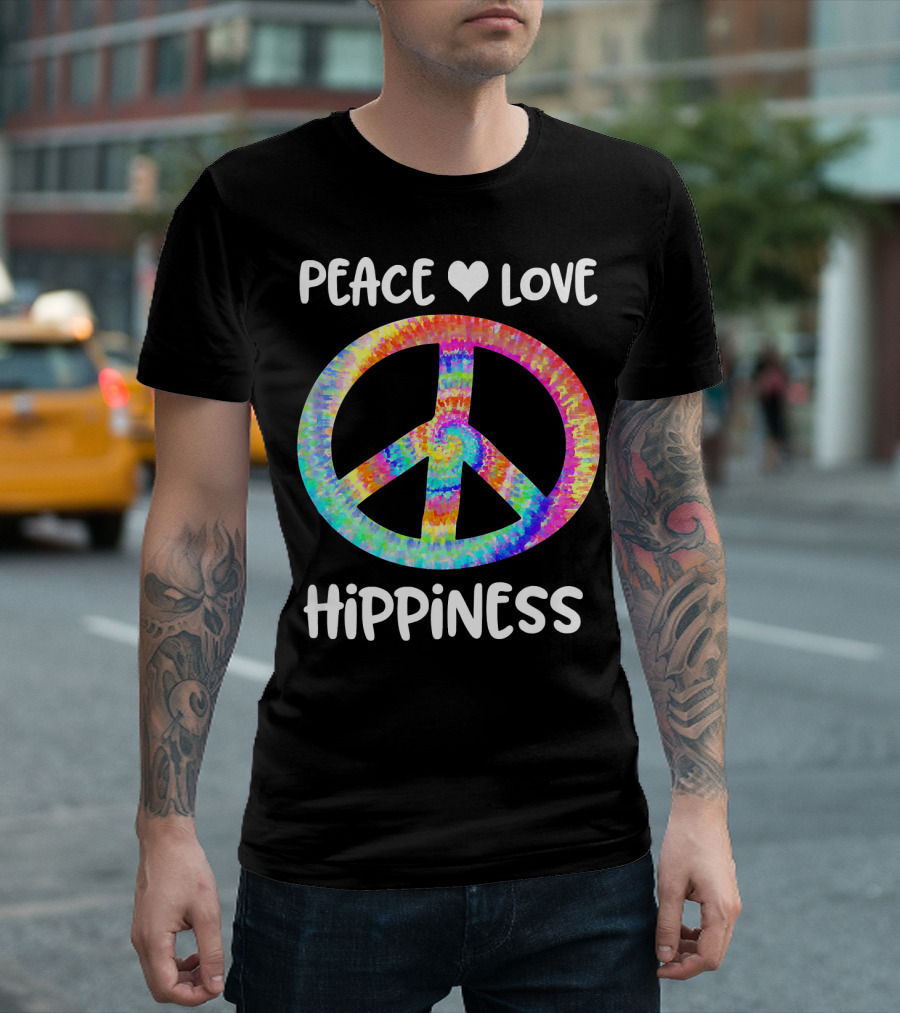 Peace Love Hippiness Tie Dye Peace Sign T-Shirt
