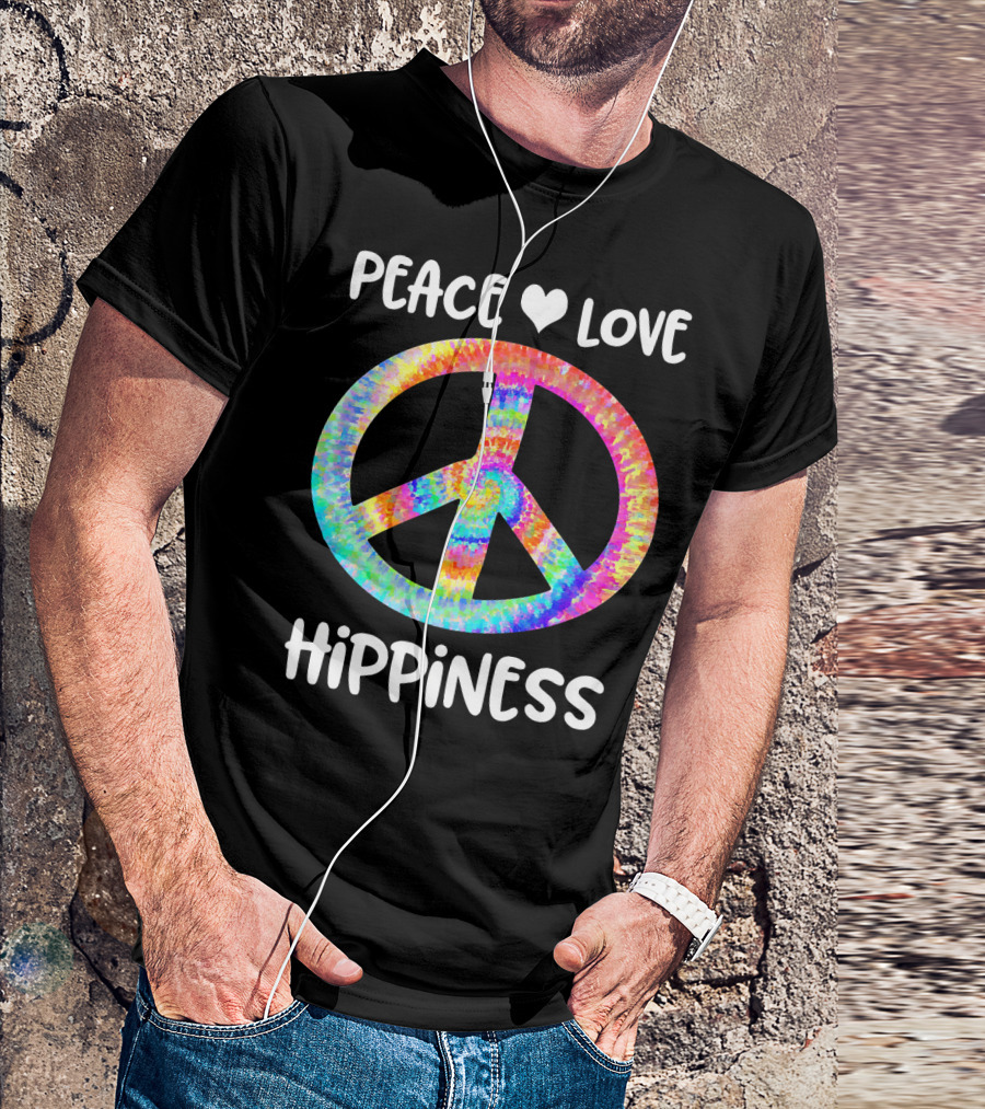 Peace Love Hippiness Tie Dye Peace Sign T-Shirt