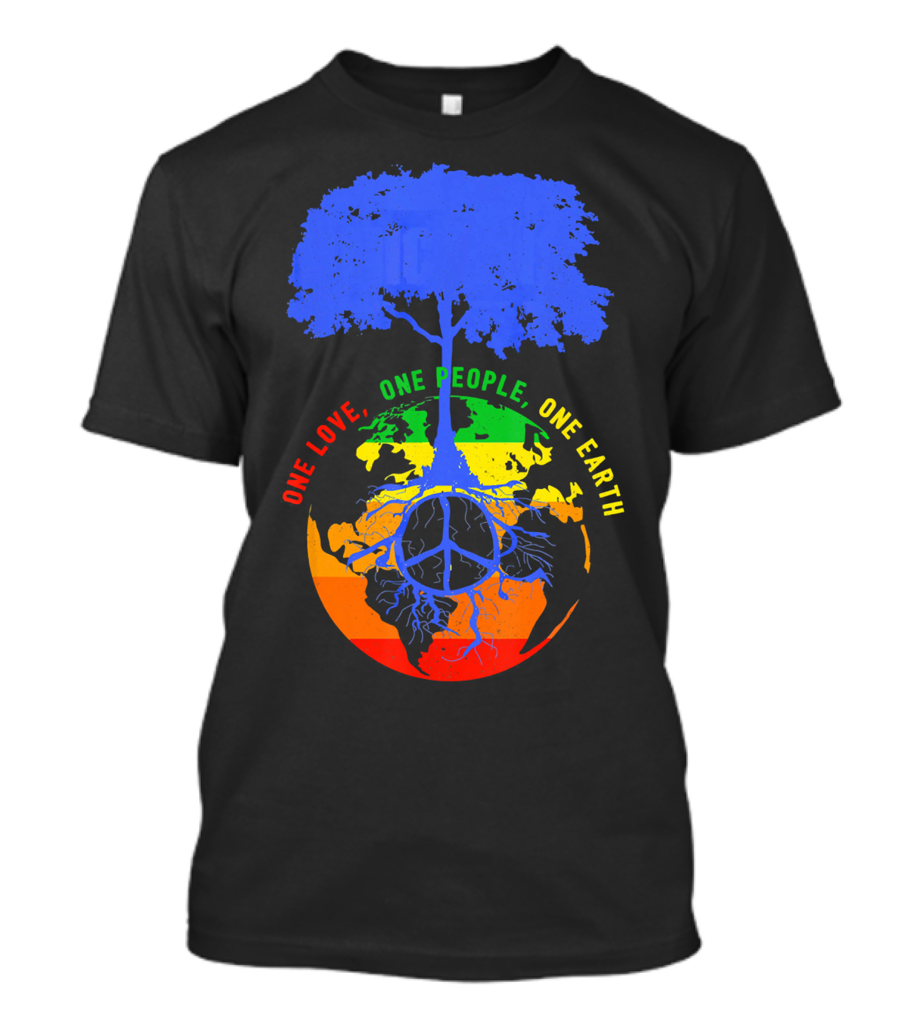 One Love One People One Earth Peace Tree Earth Day T-Shirt