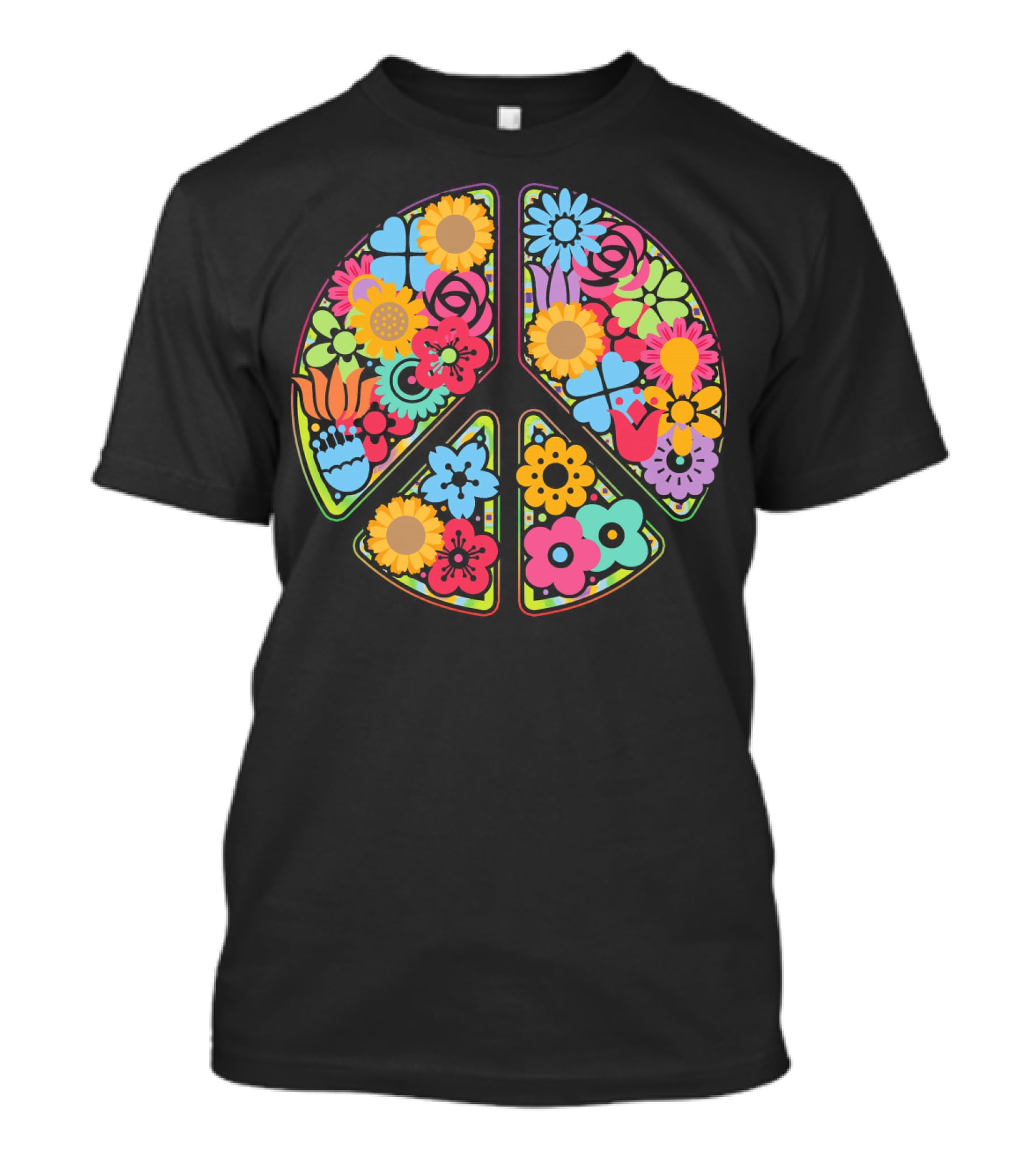 Flower Peace Love Imagine Floral T-Shirt