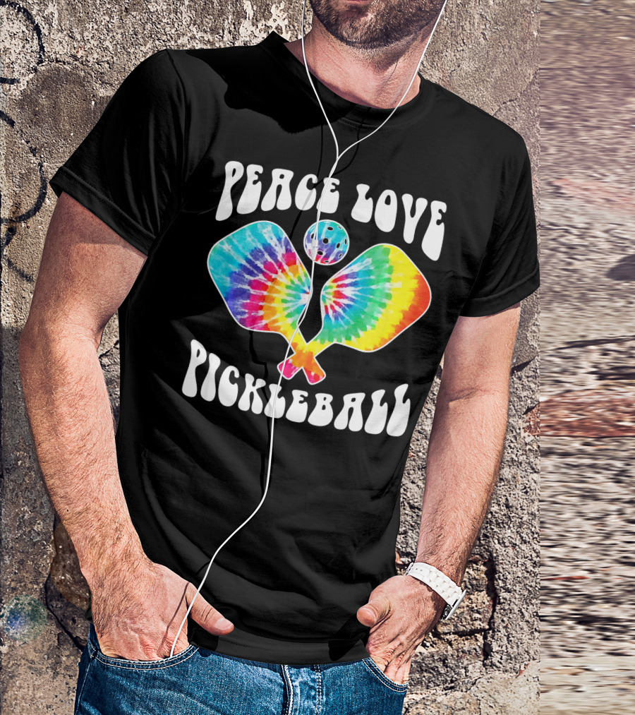 Peace Love Pickleball Vintage Tie Dye Paddles T-Shirt