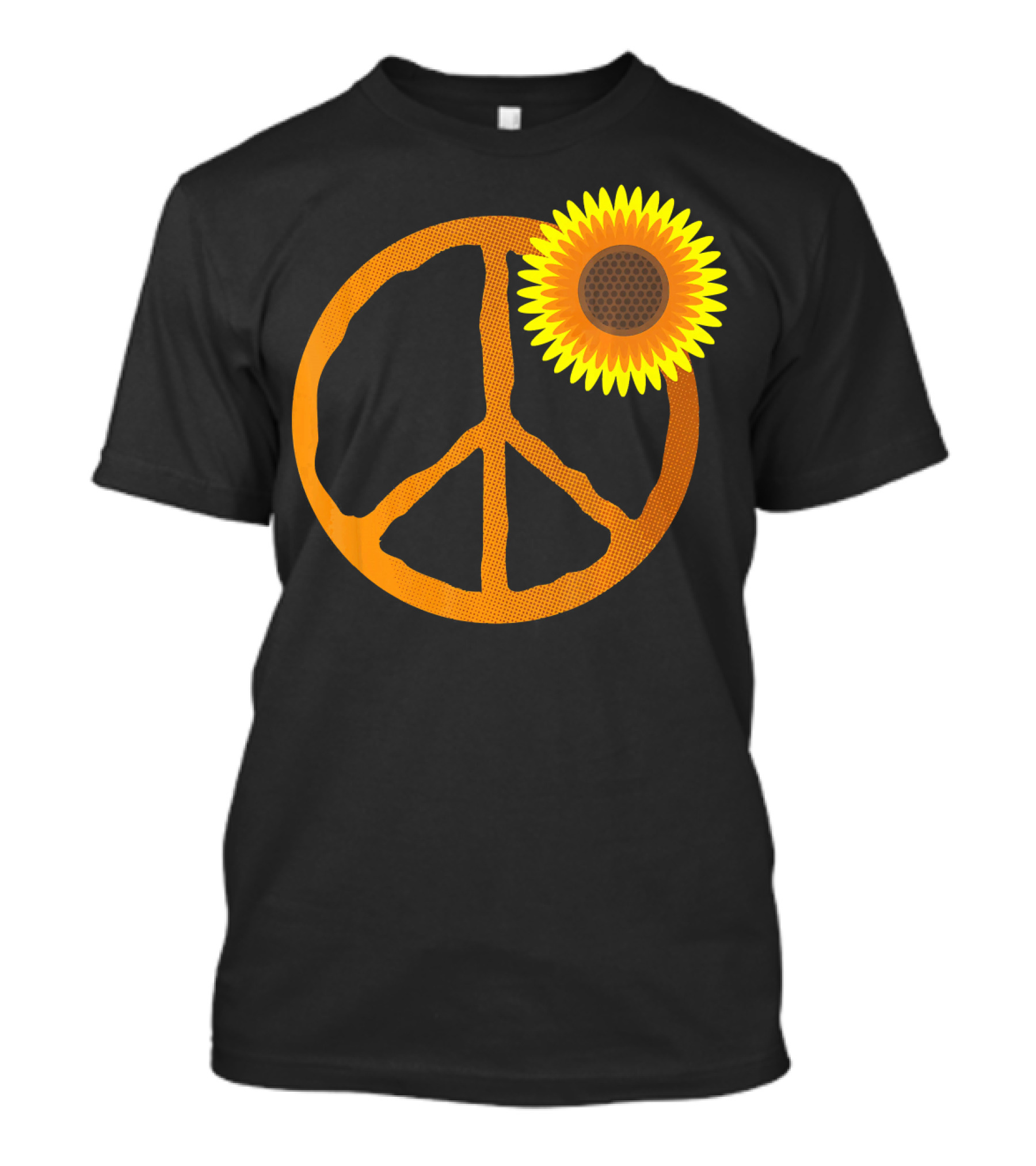 Sunflower Peace Sign Hippie Groov Flower T-Shirt